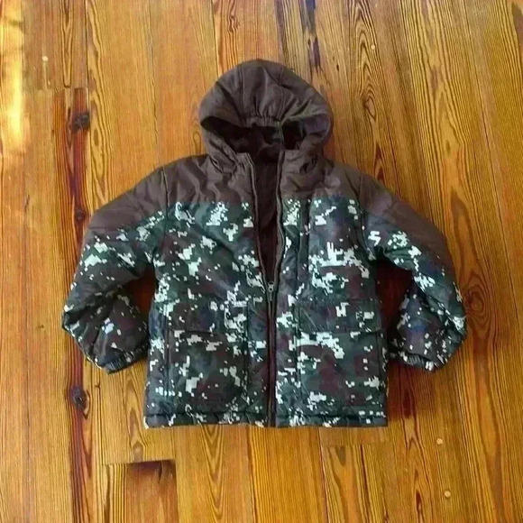 Faded Glory Hooded Camouflage  Boys Jacket Brown Trim Size S/CH (6-7) - Picture 14 of 14